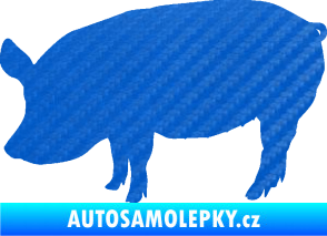 Samolepka Prase 001 levá 3D karbon modrý