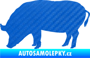 Samolepka Prase 004 levá 3D karbon modrý