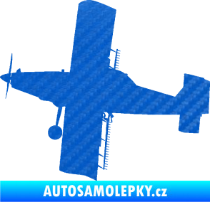 Samolepka Práškovací letoun Čmelák levá 3D karbon modrý