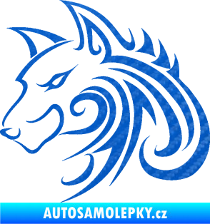 Samolepka Predator tattoo 001 levá 3D karbon modrý