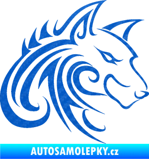 Samolepka Predator tattoo 001 pravá 3D karbon modrý