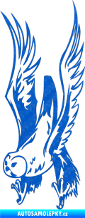 Samolepka Predators 019 levá sova 3D karbon modrý