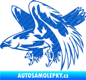 Samolepka Predators 034 levá 3D karbon modrý
