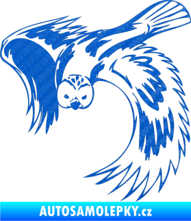 Samolepka Predators 085 levá sova 3D karbon modrý