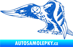Samolepka Predators 094 levá sova 3D karbon modrý