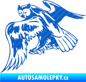 Samolepka Predators 100 levá sova 3D karbon modrý