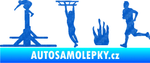 Samolepka Překážkové závody 001 levá OCR 3D karbon modrý