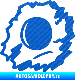 Samolepka Průstřel 002 levá 3D karbon modrý