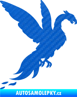 Samolepka Pták Fénix 001 pravá 3D karbon modrý