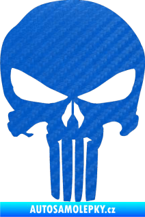 Samolepka Punisher 001 3D karbon modrý