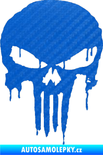 Samolepka Punisher 003 3D karbon modrý