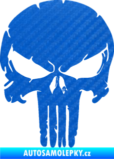Samolepka Punisher 004 3D karbon modrý