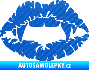 Samolepka Pusa 005 upíří polibek 3D karbon modrý