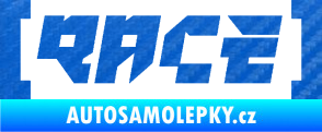 Samolepka Race nápis 3D karbon modrý