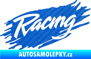 Samolepka Racing 002 3D karbon modrý