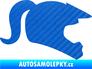 Samolepka Racing girl pravá helma 3D karbon modrý