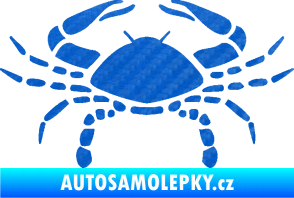 Samolepka Rak 004 3D karbon modrý