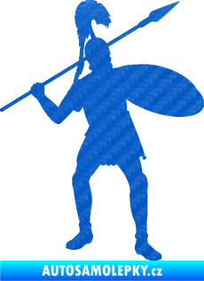 Samolepka Římský voják pravá 3D karbon modrý
