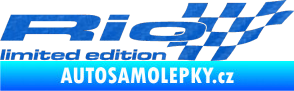 Samolepka Rio limited edition pravá 3D karbon modrý