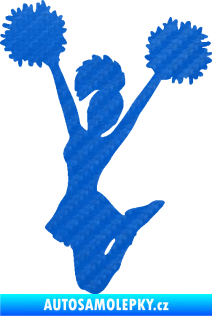 Samolepka Roztleskávačka 004 levá 3D karbon modrý