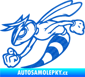 Samolepka Rozzuřená vosa 001 levá 3D karbon modrý