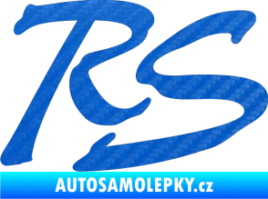 Samolepka RS nápis 002 3D karbon modrý