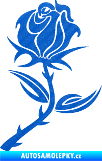 Samolepka Růže 002 pravá 3D karbon modrý