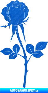 Samolepka Růže 003 levá 3D karbon modrý