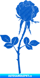 Samolepka Růže 003 pravá 3D karbon modrý