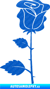 Samolepka Růže 007 levá 3D karbon modrý
