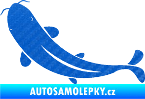 Samolepka Ryba 001 levá 3D karbon modrý
