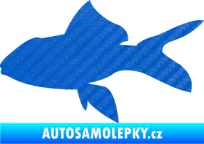 Samolepka Ryba 002 levá 3D karbon modrý