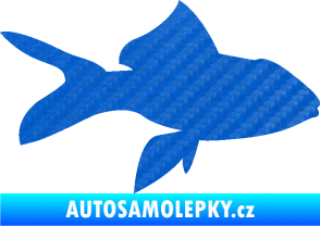 Samolepka Ryba 002 pravá 3D karbon modrý