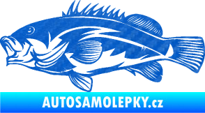 Samolepka Ryba 005 levá 3D karbon modrý