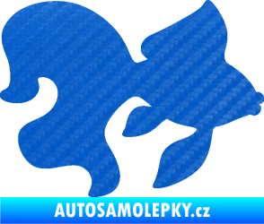 Samolepka Ryba 019 pravá závojnatka 3D karbon modrý