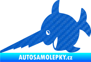 Samolepka Ryba 023 piloun levá 3D karbon modrý