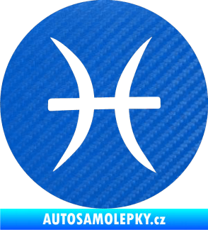 Samolepka Ryby 001 - horoskop 3D karbon modrý
