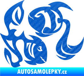 Samolepka Ryby 003 levá 3D karbon modrý