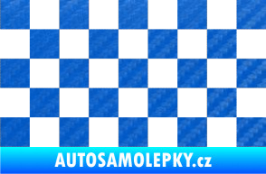Samolepka Šachovnice 001 3D karbon modrý