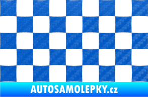 Samolepka Šachovnice 002 3D karbon modrý