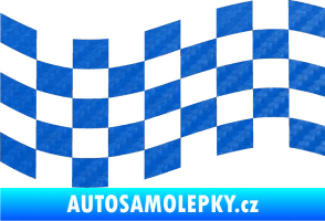 Samolepka Šachovnice 005 3D karbon modrý