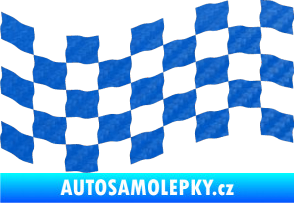 Samolepka Šachovnice 008 3D karbon modrý