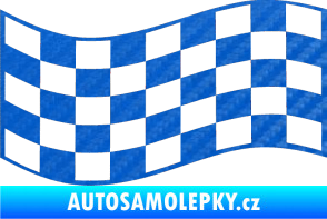 Samolepka Šachovnice 009 3D karbon modrý