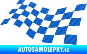 Samolepka Šachovnice 014 3D karbon modrý