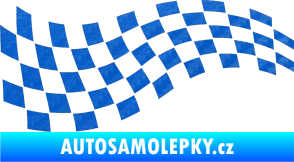 Samolepka Šachovnice 025 3D karbon modrý