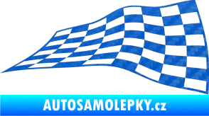 Samolepka Šachovnice 049 3D karbon modrý