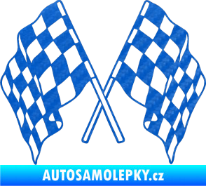 Samolepka Šachovnice 062 3D karbon modrý
