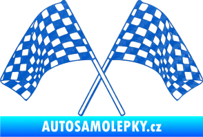 Samolepka Šachovnice 064 3D karbon modrý
