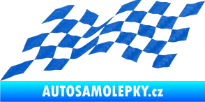 Samolepka Šachovnice 075 3D karbon modrý