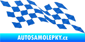 Samolepka Šachovnice 076 3D karbon modrý